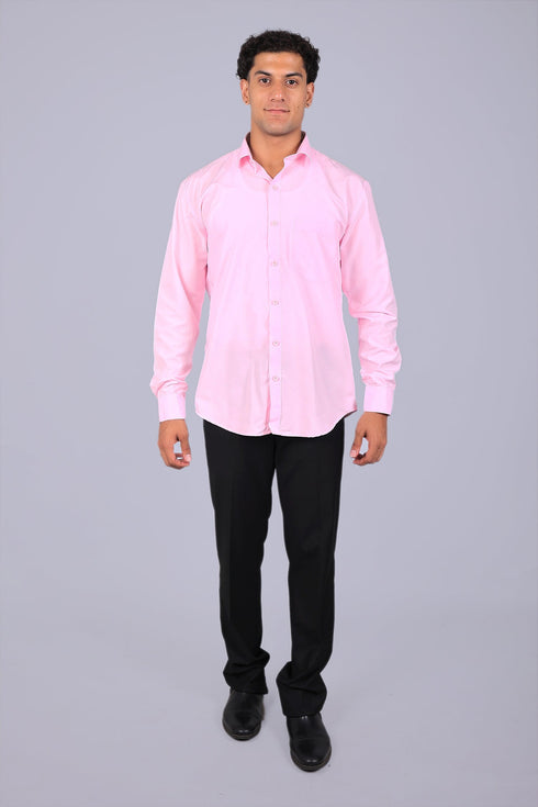 Veshbhoshaa Bluebird Baby Pink Men'S Office Shirt